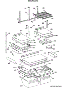05 - Shelf Parts parts for Ge Refrigerator TBX25PCSJLBB from AppliancePartsPros.com