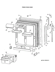 03 - Fresh Food Door parts for Ge Refrigerator TBX25PCSJLWW from AppliancePartsPros.com