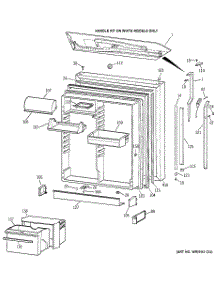 02 - Fresh Food Door parts for Ge Refrigerator TBX19PASNRWW from AppliancePartsPros.com