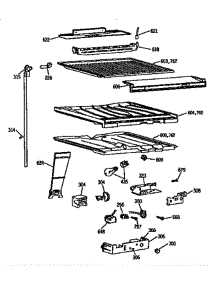 Compartment Separator Assembly parts for Ge Refrigerator TBX18JISJRWH from AppliancePartsPros.com