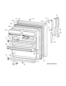 02 - Fresh Food Door parts for Ge Refrigerator TBX19DIYLRAA from AppliancePartsPros.com