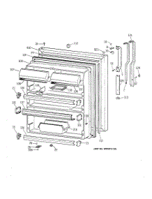 02 - Fresh Food Door parts for Ge Refrigerator TBX19DIYKRWW from AppliancePartsPros.com