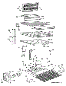 03 - Section3 parts for Ge Refrigerator TBH18JPLRAD from AppliancePartsPros.com