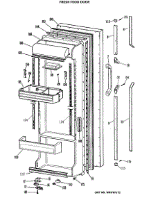 02 - Fresh Food Door parts for Ge Refrigerator TFEW24RRAWH from AppliancePartsPros.com