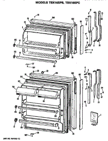 Doors parts for Ge Refrigerator TBX16SPCRHA from AppliancePartsPros.com