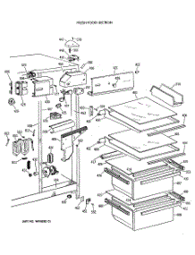 03 - Fresh Food Section parts for Ge Refrigerator TFT20JRXAWW from AppliancePartsPros.com