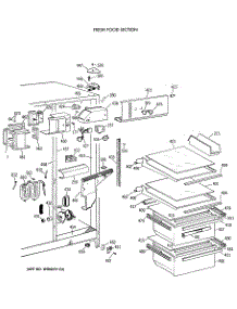 03 - Fresh Food Section parts for Ge Refrigerator MSG22GRXAWW from AppliancePartsPros.com