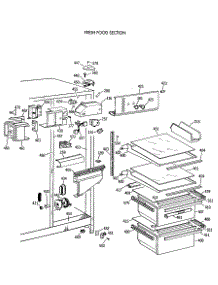 03 - Fresh Food Section parts for Ge Refrigerator MSG22GAXAWW from AppliancePartsPros.com