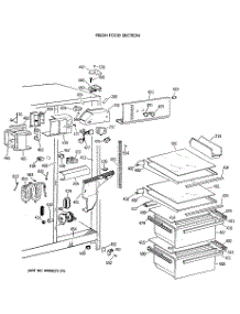03 - Fresh Food Section parts for Ge Refrigerator MSG24GRXAWW from AppliancePartsPros.com