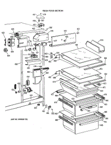 03 - Fresh Food Section parts for Ge Refrigerator TFT22JAXAAA from AppliancePartsPros.com