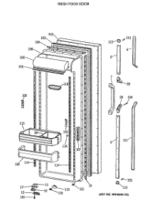 02 - Fresh Food Door parts for Ge Refrigerator TFT27PRXAWW from AppliancePartsPros.com