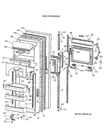 02 - Fresh Food Door parts for Ge Refrigerator TFK24ZFXAAA from AppliancePartsPros.com