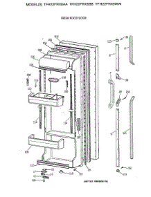 02 - Fresh Food Door parts for Ge Refrigerator TFH22PRXBAA from AppliancePartsPros.com