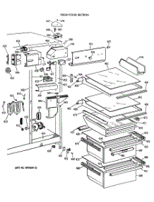 03 - Fresh Food Section parts for Ge Refrigerator TFT22JWXAWW from AppliancePartsPros.com