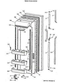 02 - Fresh Food Door parts for Ge Refrigerator TFH27PRTBAA from AppliancePartsPros.com