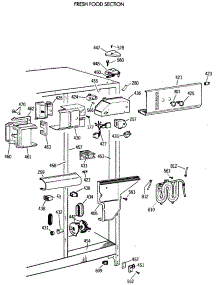 04 - Fresh Food Section parts for Ge Refrigerator TFG27ZFXAWH from AppliancePartsPros.com