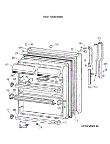 02 - Fresh Food Door parts for Ge Refrigerator TBX19MAXERWW from AppliancePartsPros.com