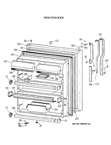 02 - Fresh Food Door parts for Ge Refrigerator TBX19JAXERWW from AppliancePartsPros.com