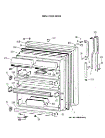 02 - Fresh Food Door parts for Ge Refrigerator TBX19DAXERWW from AppliancePartsPros.com