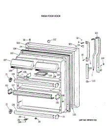 02 - Fresh Food Door parts for Ge Refrigerator TBX22JIXDRAA from AppliancePartsPros.com
