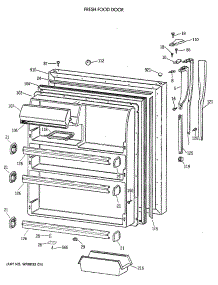 02 - Fresh Food Door parts for Ge Refrigerator MTX21BAXDRWH from AppliancePartsPros.com