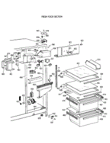 03 - Fresh Food Section parts for Ge Refrigerator TFG20JAXAWW from AppliancePartsPros.com