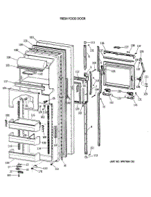 02 - Fresh Food Door parts for Ge Refrigerator TFG24ZFXAWH from AppliancePartsPros.com