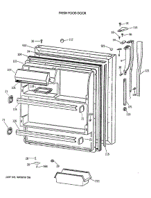 02 - Fresh Food Door parts for Ge Refrigerator MTX18KAXERAD from AppliancePartsPros.com