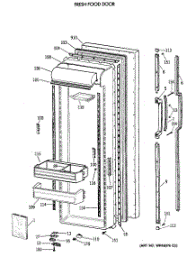 02 - Fresh Food Door parts for Ge Refrigerator MSX27DRXAAA from AppliancePartsPros.com