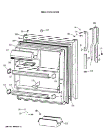 02 - Fresh Food Door parts for Ge Refrigerator TBH18JAXBRWW from AppliancePartsPros.com