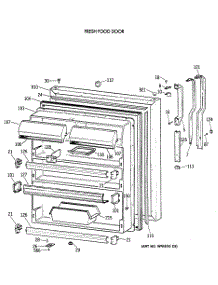 02 - Fresh Food Door parts for Ge Refrigerator TBX19JATCRWW from AppliancePartsPros.com