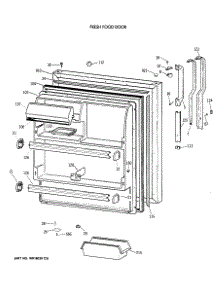 02 - Fresh Food Door parts for Ge Refrigerator TBH18DAXBRWW from AppliancePartsPros.com