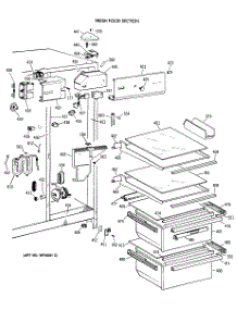 03 - Fresh Food Section parts for Ge Refrigerator MSX24GRXAWW from AppliancePartsPros.com