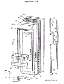 02 - Fresh Food Door parts for Ge Refrigerator TFX27ZRXAWW from AppliancePartsPros.com