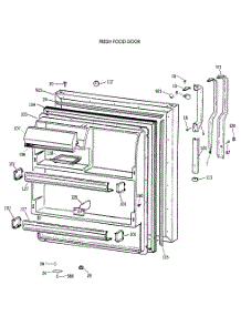 02 - Fresh Food Door parts for Ge Refrigerator TBX18MAXCRWW from AppliancePartsPros.com
