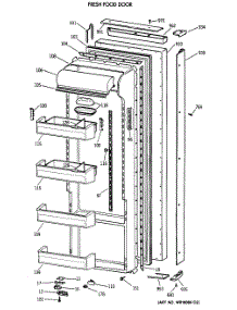 02 - Fresh Food Door parts for Ge Refrigerator TPG21BRXABB from AppliancePartsPros.com