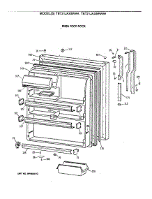 02 - Fresh Food Door parts for Ge Refrigerator TBT21JAXBRWW from AppliancePartsPros.com