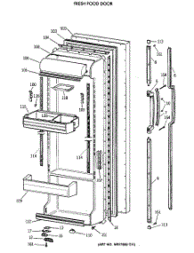 02 - Fresh Food Door parts for Ge Refrigerator TFX24ZRXAWW from AppliancePartsPros.com