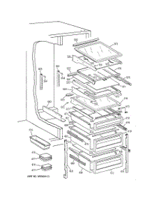 05 - Fresh Food Shelves parts for Ge Refrigerator TFX24PFXAWW from AppliancePartsPros.com