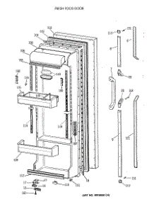 02 - Fresh Food Door parts for Ge Refrigerator TFH24PRXABB from AppliancePartsPros.com