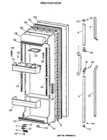 02 - Fresh Food Door parts for Ge Refrigerator TFX22CRXABB from AppliancePartsPros.com