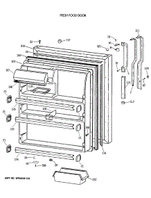 02 - Fresh Food Door parts for Ge Refrigerator TBX24JISYRWH from AppliancePartsPros.com
