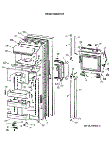 02 - Fresh Food Door parts for Ge Refrigerator MSK27PFTCWW from AppliancePartsPros.com
