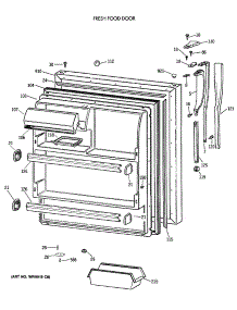 02 - Fresh Food Door parts for Ge Refrigerator MTE18EASTRWH from AppliancePartsPros.com