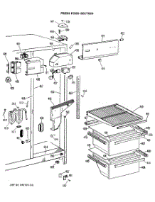 03 - Fresh Food Section parts for Ge Refrigerator MSX22BRSAAD from AppliancePartsPros.com