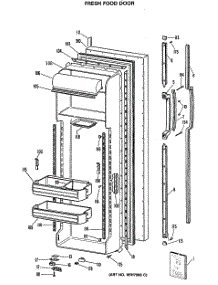 02 - Fresh Food Door parts for Ge Refrigerator MSX27DRSAWH from AppliancePartsPros.com