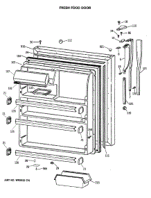 02 - Fresh Food Door parts for Ge Refrigerator MTX21GASRRWW from AppliancePartsPros.com
