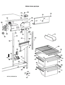 03 - Fresh Food Section parts for Ge Refrigerator MSX20EASAWH from AppliancePartsPros.com