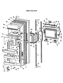 02 - Fresh Food Door parts for Ge Refrigerator MSE27HMA from AppliancePartsPros.com