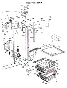 02 - Fresh Food Section parts for Ge Refrigerator MSX24XLK from AppliancePartsPros.com